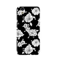 White flowers Black Background Mobile Back Case for Gionee F103 (Design - 9)