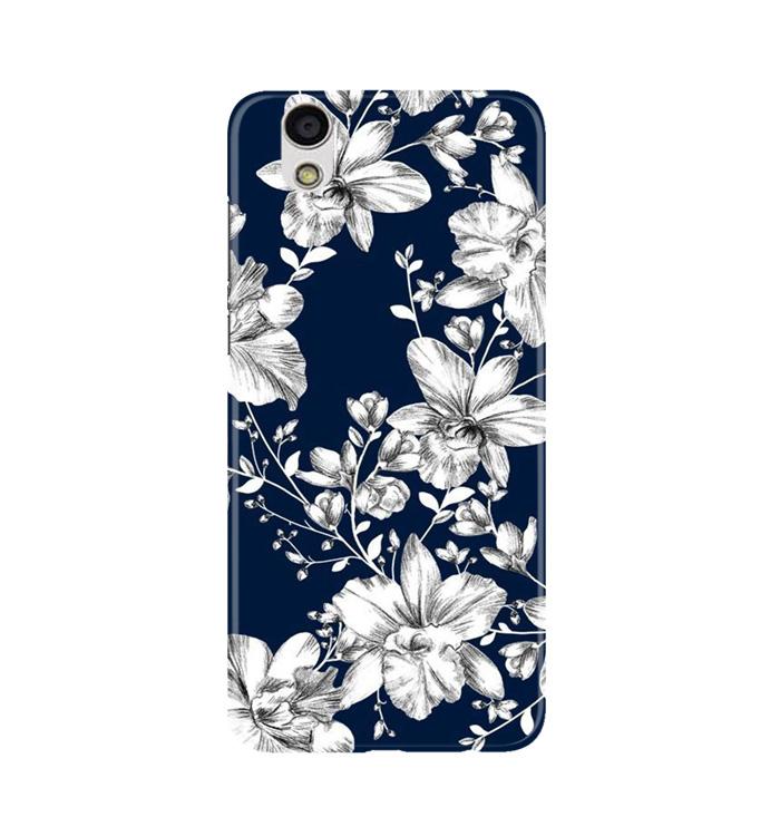 White flowers Blue Background Case for Gionee F103