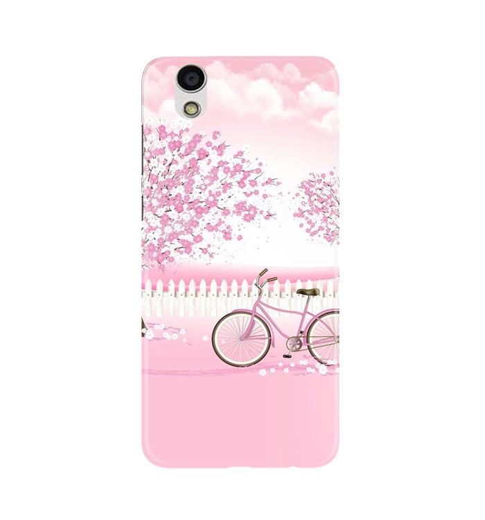 Pink Flowers Cycle Case for Gionee F103  (Design - 102)