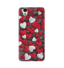 Red White Hearts Mobile Back Case for Gionee F103  (Design - 105)