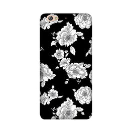 White flowers Black Background Case for Gionee S6