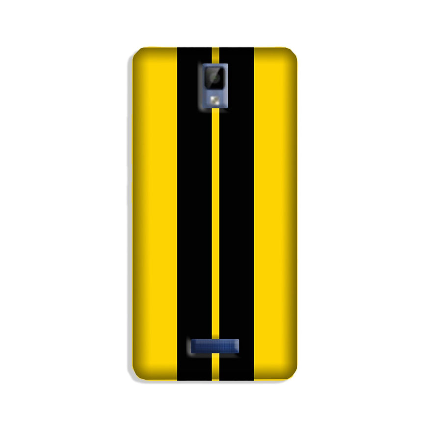 Black Yellow Pattern Mobile Back Case for Gionee P7 (Design - 377)