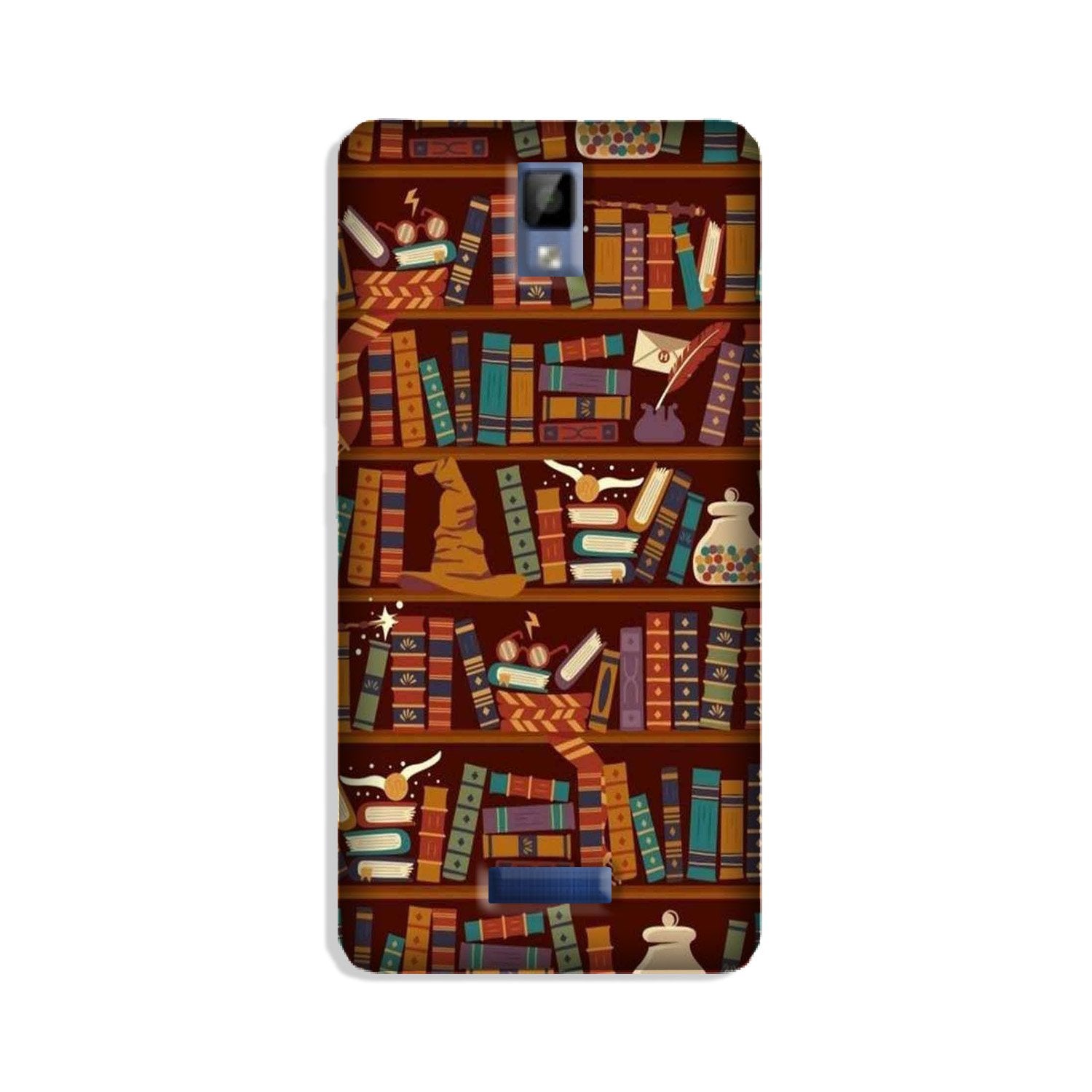 Book Shelf Mobile Back Case for Gionee P7 (Design - 390)