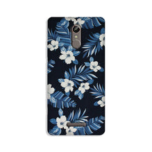 White flowers Blue Background2 Mobile Back Case for Gionee S6s (Design - 15)