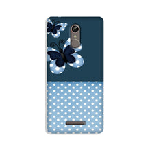 White dots Butterfly Mobile Back Case for Gionee S6s (Design - 31)
