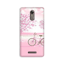 Pink Flowers Cycle Mobile Back Case for Gionee S6s  (Design - 102)
