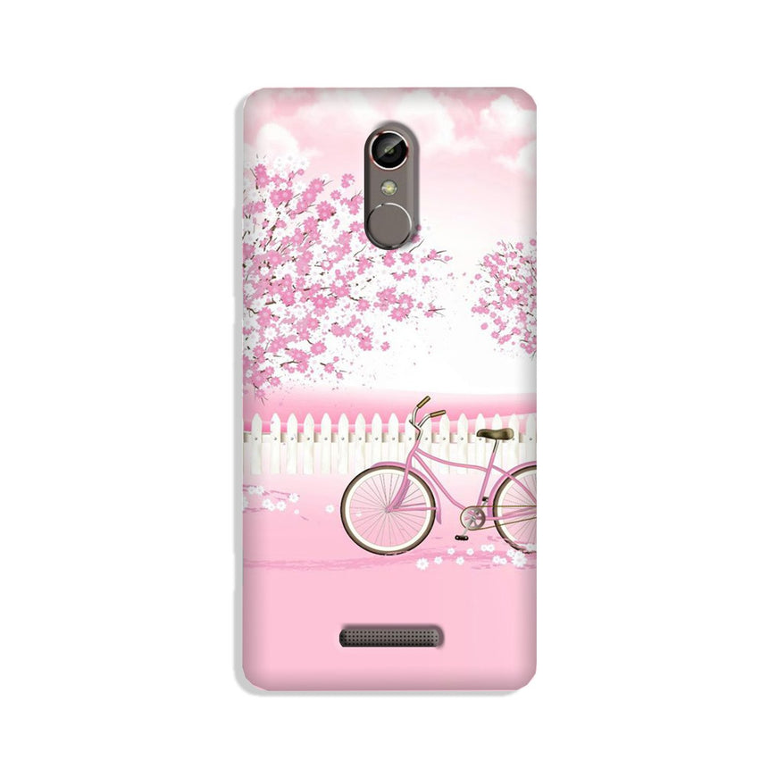 Pink Flowers Cycle Case for Gionee S6s  (Design - 102)
