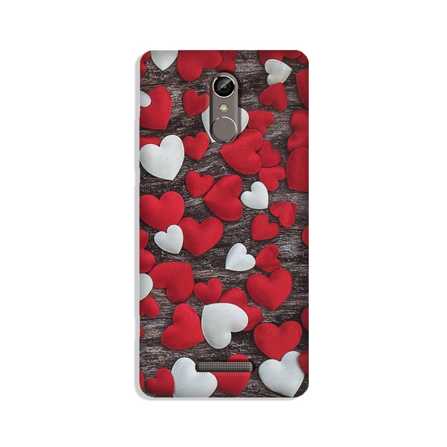 Red White Hearts Case for Gionee S6s  (Design - 105)