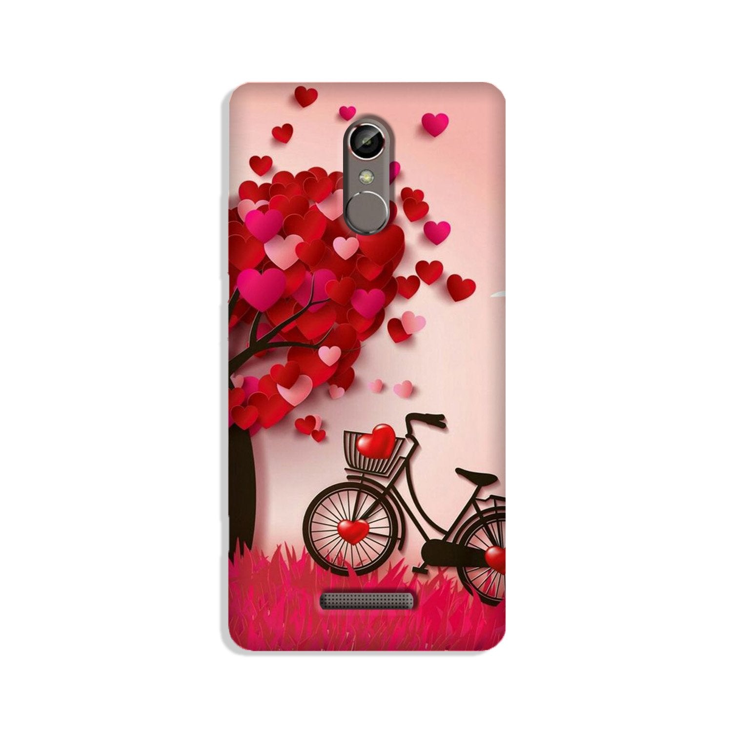 Red Heart Cycle Case for Gionee S6s (Design No. 222)
