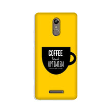 Coffee Optimism Mobile Back Case for Gionee S6s (Design - 353)