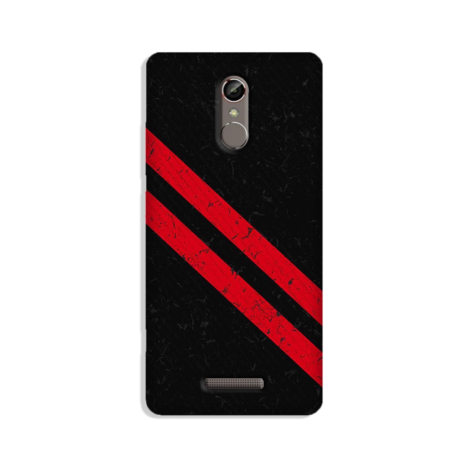 Black Red Pattern Mobile Back Case for Gionee S6s (Design - 373)