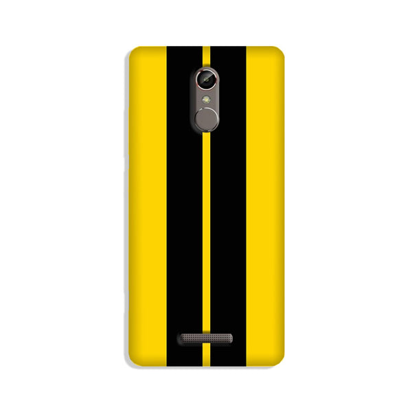 Black Yellow Pattern Mobile Back Case for Gionee S6s (Design - 377)