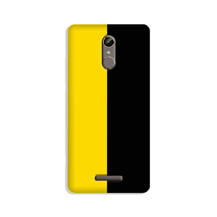 Black Yellow Pattern Mobile Back Case for Gionee S6s (Design - 397)