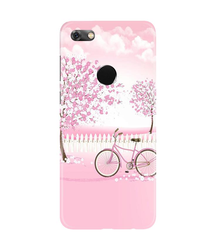 Pink Flowers Cycle Case for Gionee M7 / M7 Power  (Design - 102)