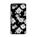 White flowers Black Background Case for Honor 10