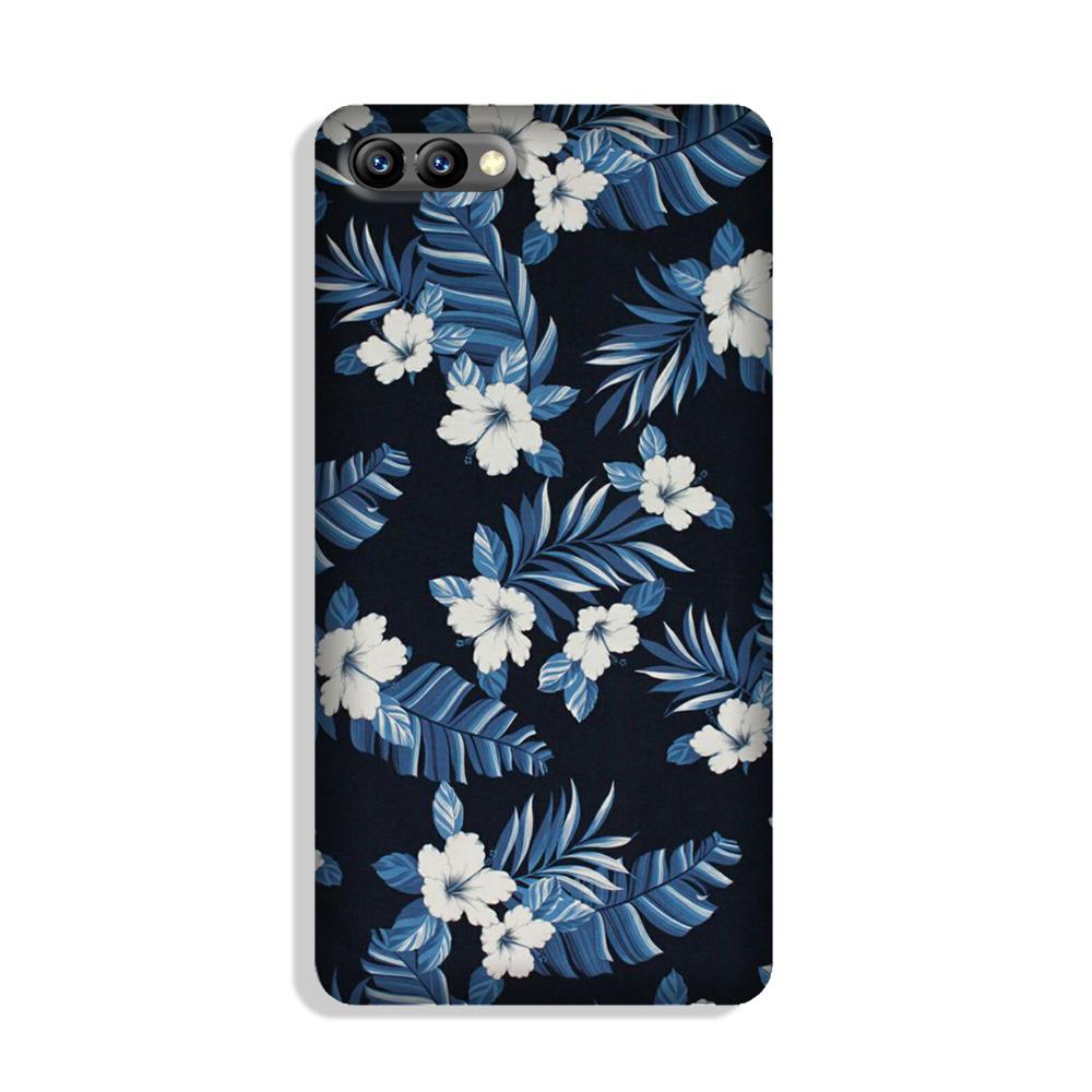 White flowers Blue Background2 Case for Honor 10