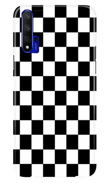Black White Boxes Mobile Back Case for Huawei Honor 20 (Design - 372)