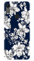 White flowers Blue Background Case for Honor 8A