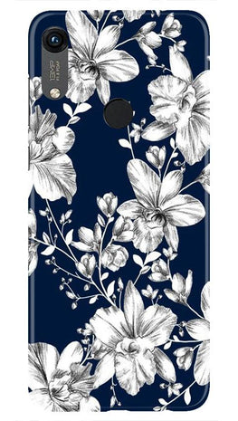 White flowers Blue Background Case for Honor 8A
