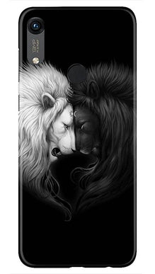 Dark White Lion Mobile Back Case for Honor 8A  (Design - 140)