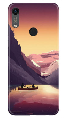 Mountains Boat Mobile Back Case for Honor 8A (Design - 181)
