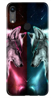 Wolf fight Mobile Back Case for Honor 8A (Design - 221)