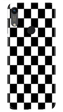 Black White Boxes Mobile Back Case for Honor 8A (Design - 372)