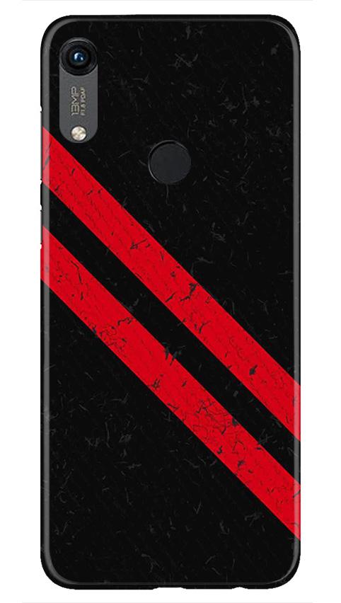 Black Red Pattern Mobile Back Case for Honor 8A (Design - 373)