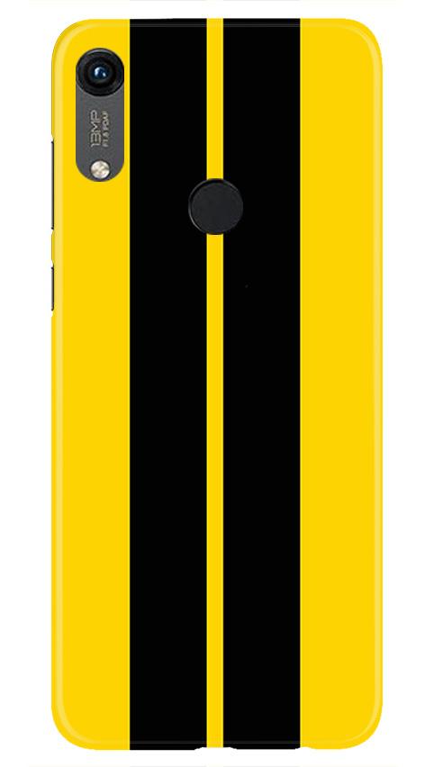 Black Yellow Pattern Mobile Back Case for Honor 8A (Design - 377)