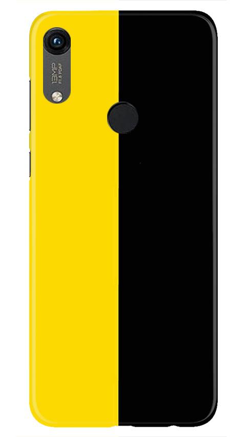 Black Yellow Pattern Mobile Back Case for Honor 8A (Design - 397)