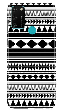 Black white Pattern Mobile Back Case for Honor 9A (Design - 5)
