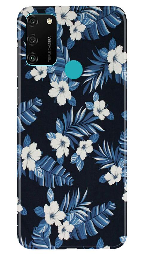 White flowers Blue Background2 Case for Honor 9A
