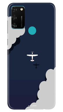 Clouds Plane Mobile Back Case for Honor 9A (Design - 196)