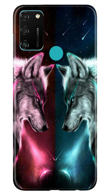 Wolf fight Mobile Back Case for Honor 9A (Design - 221)