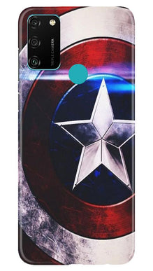Captain America Shield Mobile Back Case for Honor 9A (Design - 250)