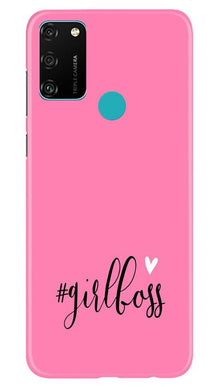 Girl Boss Pink Mobile Back Case for Honor 9A (Design - 269)