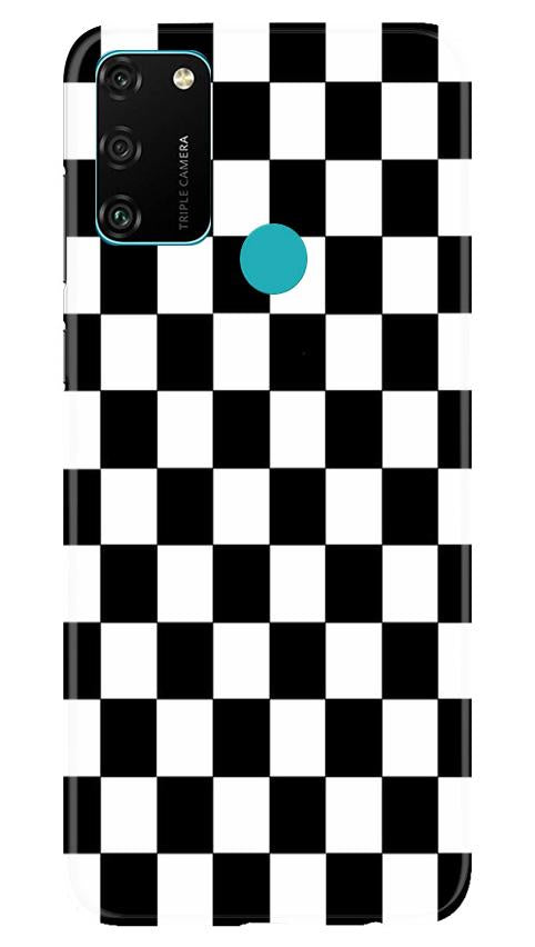 Black White Boxes Mobile Back Case for Honor 9A (Design - 372)