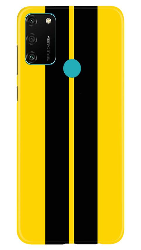 Black Yellow Pattern Mobile Back Case for Honor 9A (Design - 377)