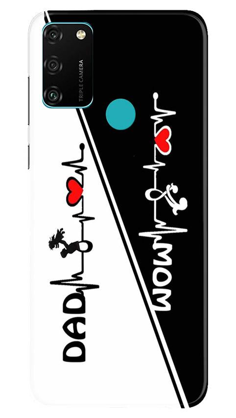 Love Mom Dad Mobile Back Case for Honor 9A (Design - 385)