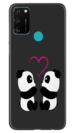 Panda Love Mobile Back Case for Honor 9A (Design - 398)