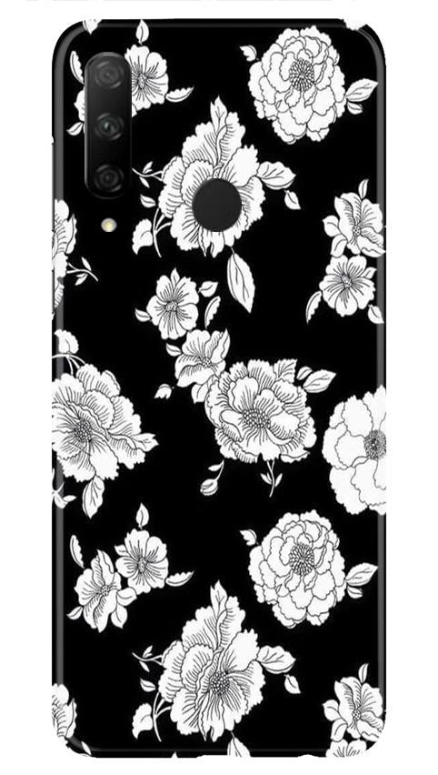 White flowers Black Background Case for Honor 9x