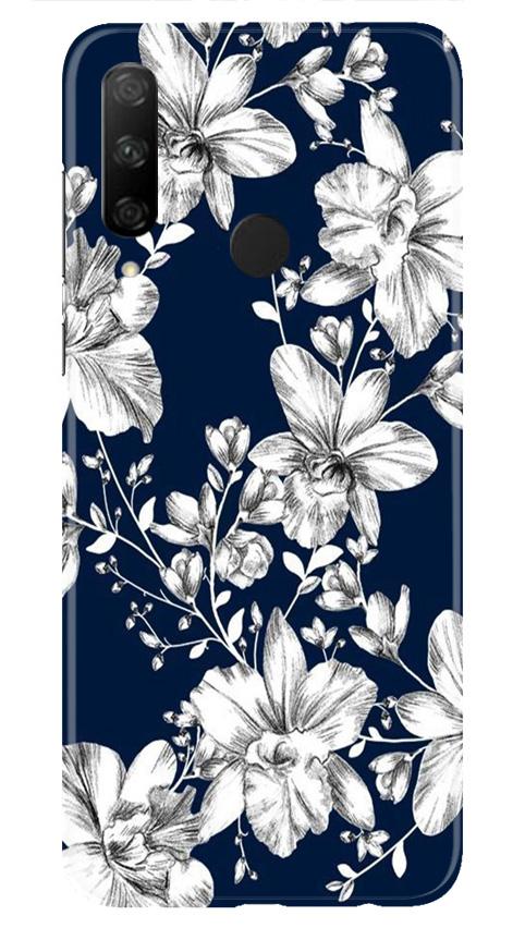 White flowers Blue Background Case for Honor 9x