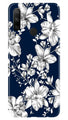 White flowers Blue Background Case for Honor 9x