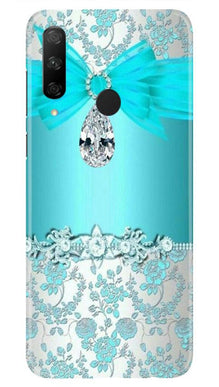 Shinny Blue Background Mobile Back Case for Honor 9x (Design - 32)