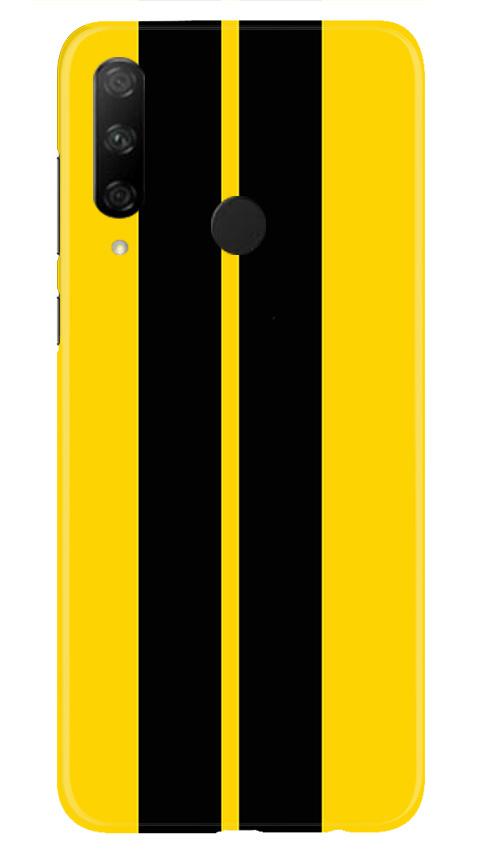 Black Yellow Pattern Mobile Back Case for Honor 9X (Design - 377)