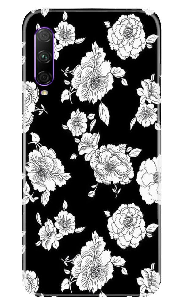 White flowers Black Background Case for Honor 9x Pro