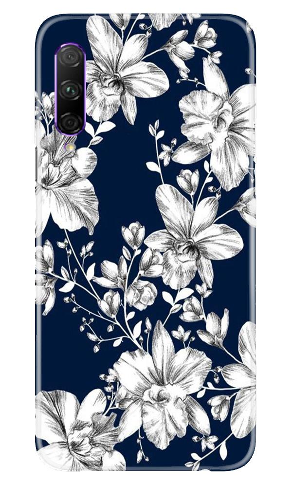 White flowers Blue Background Case for Honor 9x Pro
