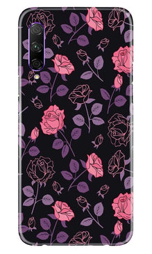Rose Black Background Mobile Back Case for Huawei Y9s (Design - 27)