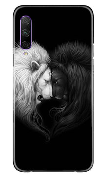 Dark White Lion Mobile Back Case for Huawei Y9s  (Design - 140)