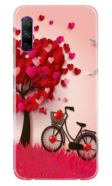 Red Heart Cycle Mobile Back Case for Honor 9x Pro (Design - 222)